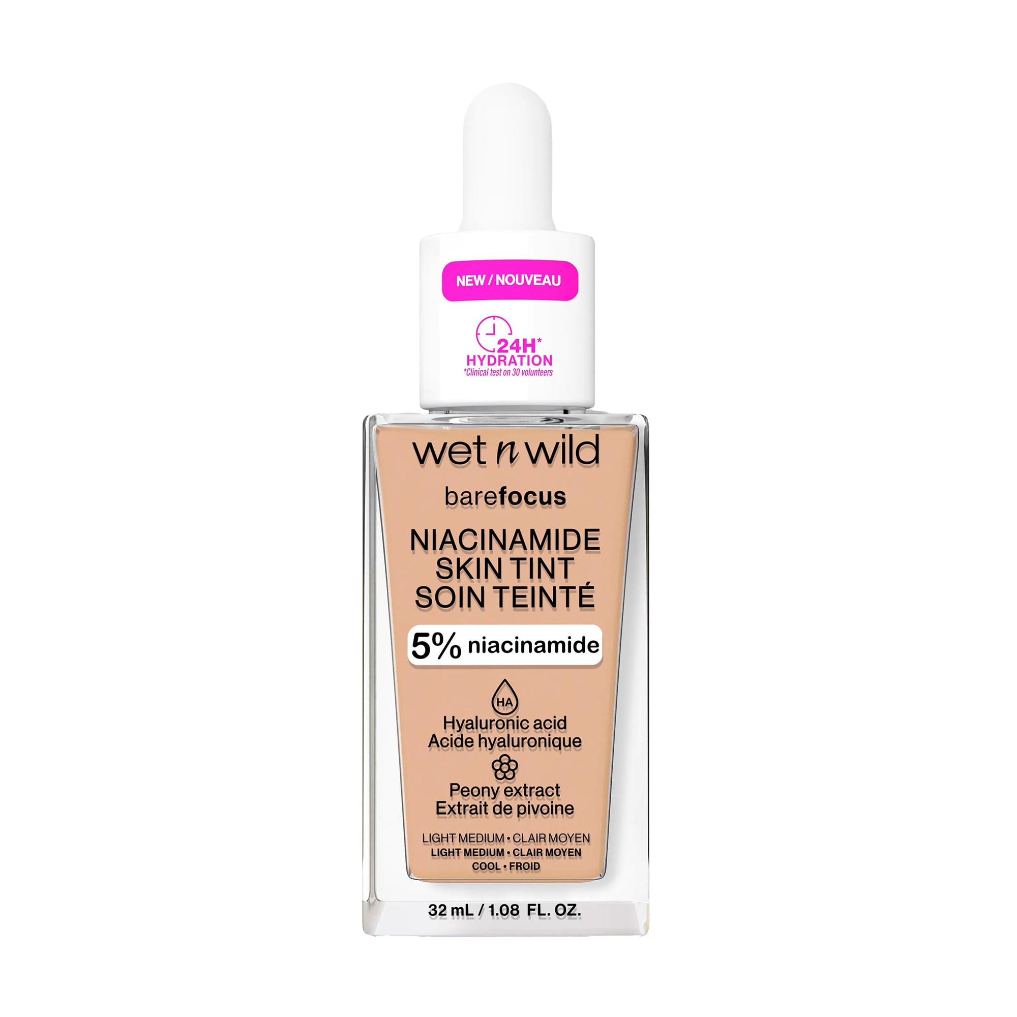 Уцінка! Тональна основа для обличчя Wet N Wild Bare Focus Niacinamide Skin Tint, Light Medium Sand, 32 мл